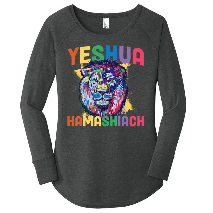 Yeshua Hamashiach Hebrew Jesus Christian Bible Yeshua Women's Perfect Tri Tunic Long Sleeve Shirt