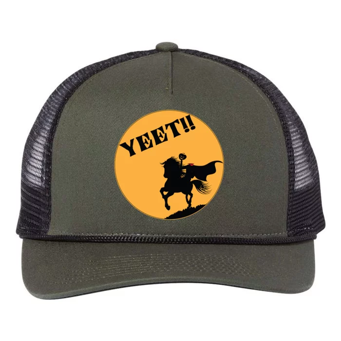 YEET!! Headless Horseman Funny Halloween Retro Rope Trucker Hat Cap