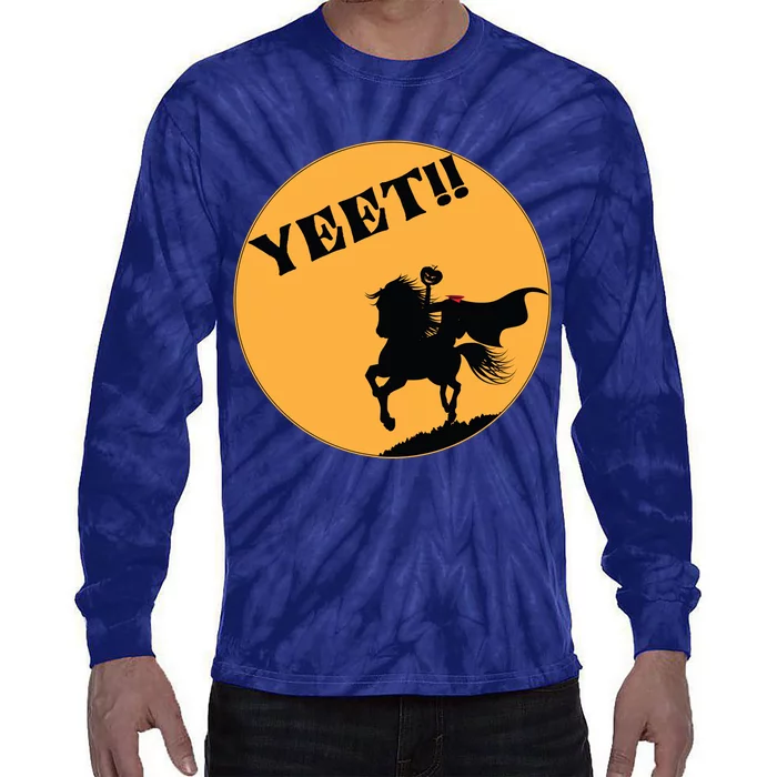 YEET!! Headless Horseman Funny Halloween Tie-Dye Long Sleeve Shirt