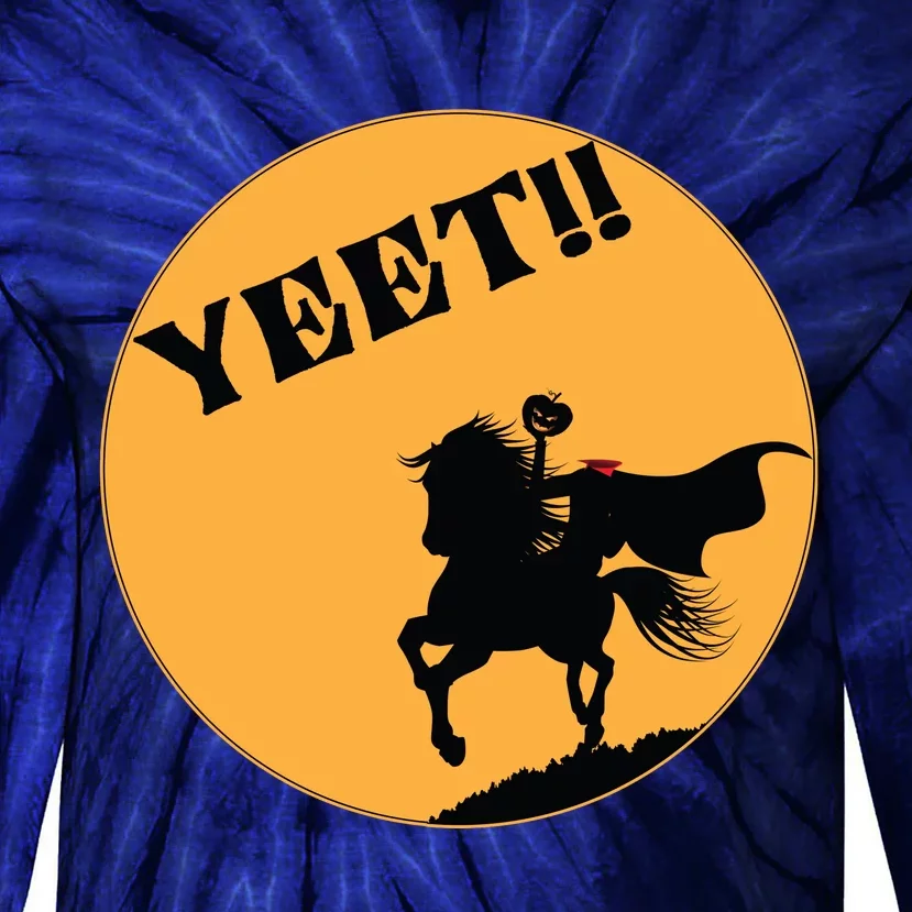 YEET!! Headless Horseman Funny Halloween Tie-Dye Long Sleeve Shirt