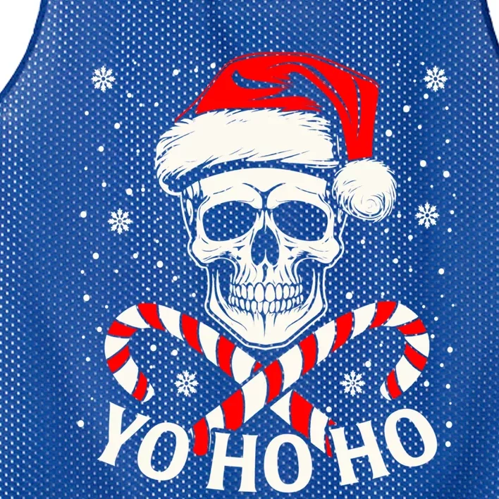 Yo Ho Ho Christmas Skull And Crossbones Pirate Xmas Season Gift Mesh Reversible Basketball Jersey Tank