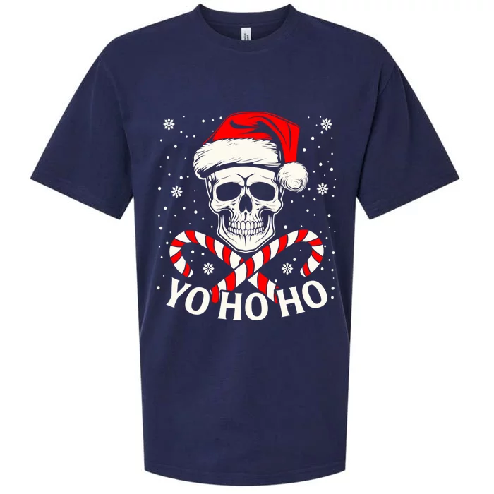 Yo Ho Ho Christmas Skull And Crossbones Pirate Xmas Season Gift Sueded Cloud Jersey T-Shirt