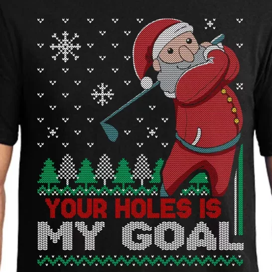 Your Hole Is My Goal Santa Claus Golf Pajama Set