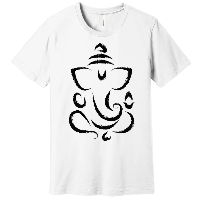 Yoga Hindu Indian Meditation Deepavali Diwali Rangoli Ganesh Premium T-Shirt