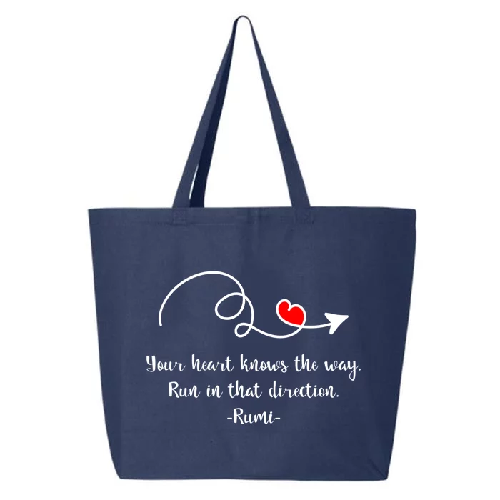 Your Heart Knows The Way Awesome Rumi Gift 25L Jumbo Tote