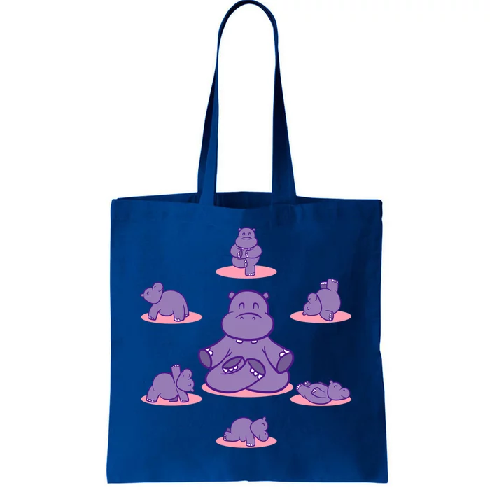 Yoga Hippo Mammal Nature Plants Hippopotamus Cool Gift Tote Bag