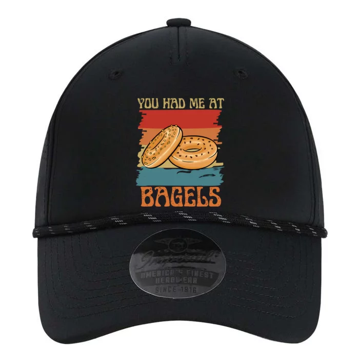 You Had Me At Bagels Funny Bagel Lover Retro Vintage Art Gift Performance The Dyno Cap