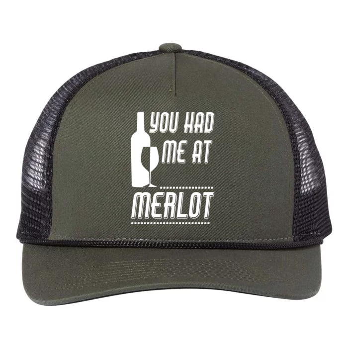 You Had Me At Merlot Retro Rope Trucker Hat Cap