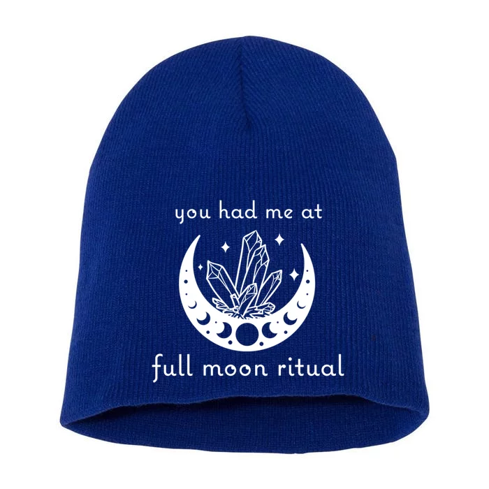 You Had Me At Full Moon Ritual Moon Phase Witch Tarot Gift Short Acrylic Beanie