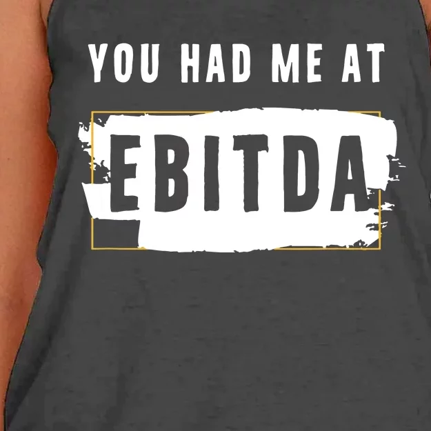 You Had Me At EBITDA Accountant Pun Funny Accounting Gift Women's Knotted Racerback Tank