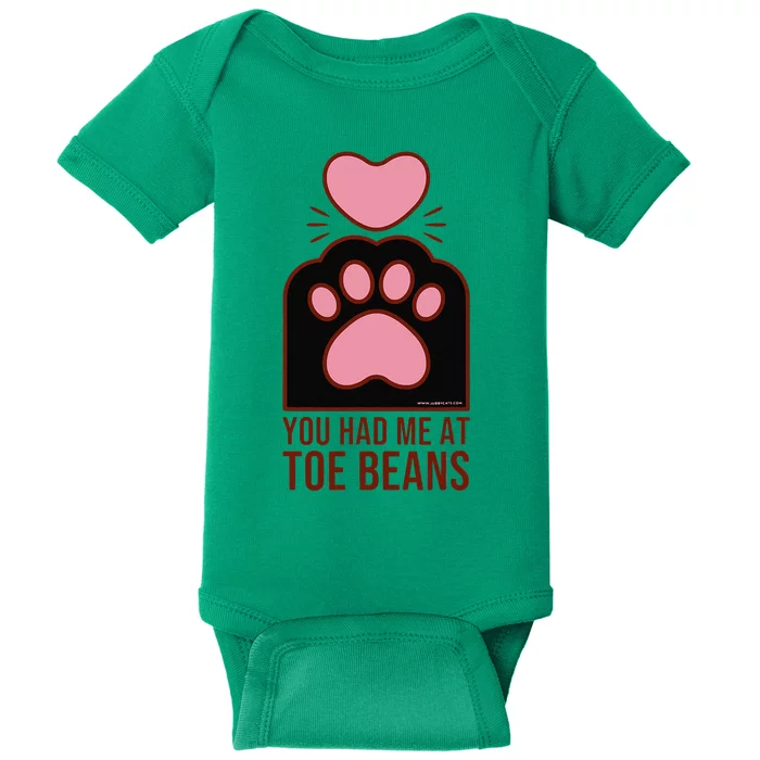 You Had Me At Toe Beans Black Cat Paw Baby Bodysuit