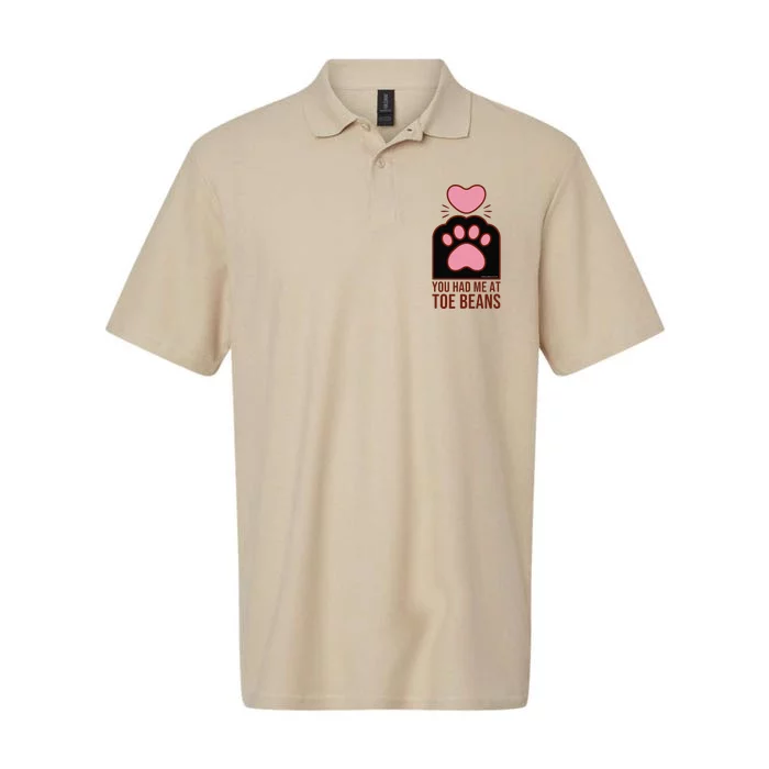 You Had Me At Toe Beans Black Cat Paw Softstyle Adult Sport Polo