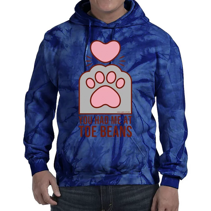 You Had Me At Toe Beans Funny Cute Kawaii Cat Tie Dye Hoodie