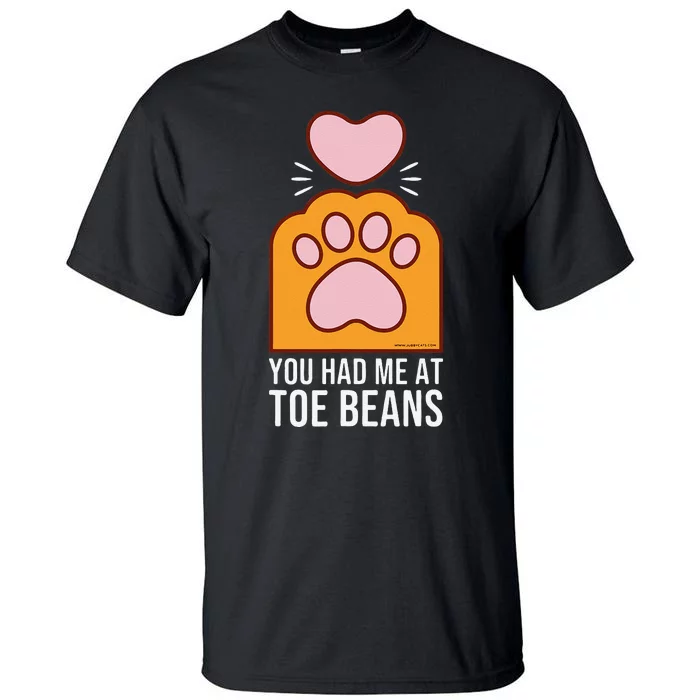 You Had Me At Toe Beans Orange Tabby Ginger Cat Paw Tall T-Shirt