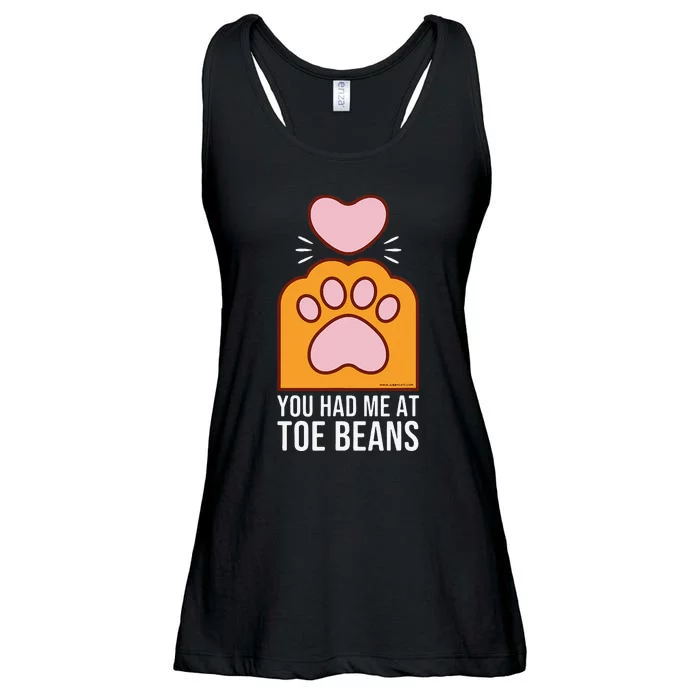 You Had Me At Toe Beans Orange Tabby Ginger Cat Paw Ladies Essential Flowy Tank