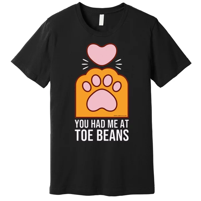 You Had Me At Toe Beans Orange Tabby Ginger Cat Paw Premium T-Shirt