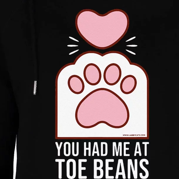 You Had Me At Toe Beans White Cat Paw Womens Funnel Neck Pullover Hood