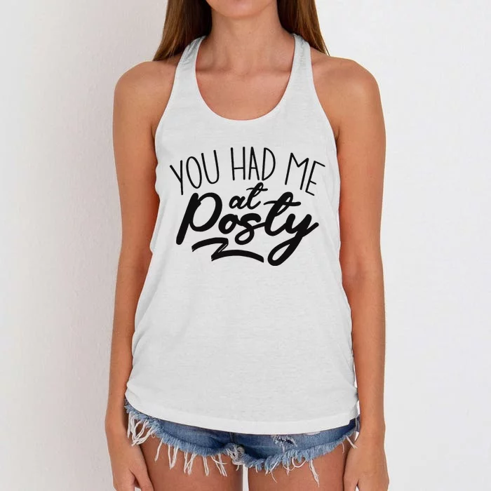 You Had Me At Posty Women's Knotted Racerback Tank