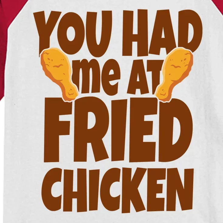 You Had Me At Fried Chicken Food Lover Kids Colorblock Raglan Jersey