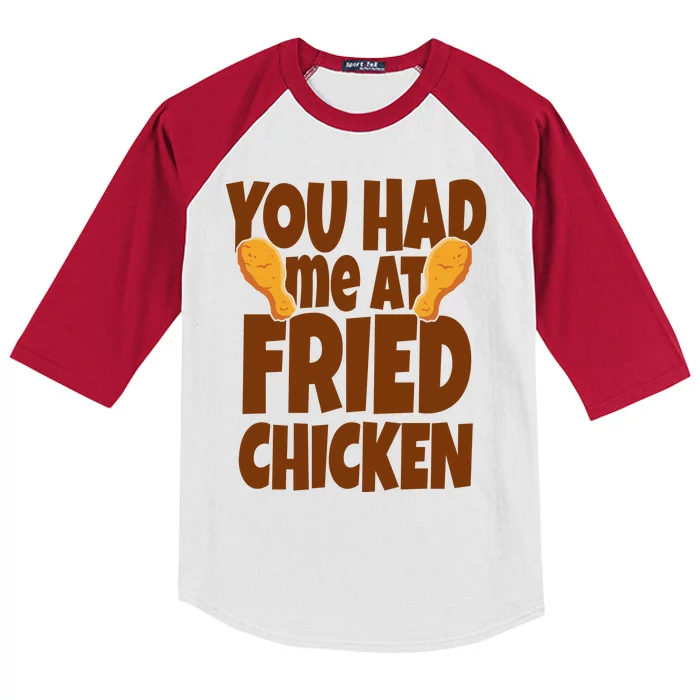 You Had Me At Fried Chicken Food Lover Kids Colorblock Raglan Jersey