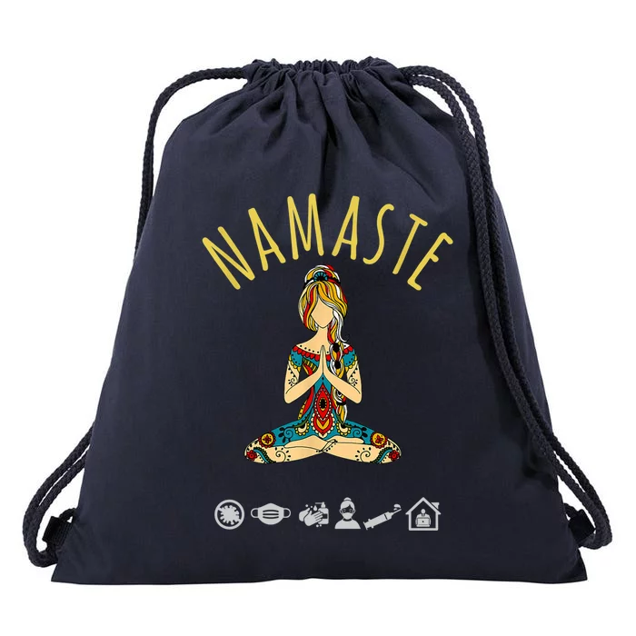 Yoga Hippie Namaste Graphic Tee For Mom Mothers Day Gift Drawstring Bag