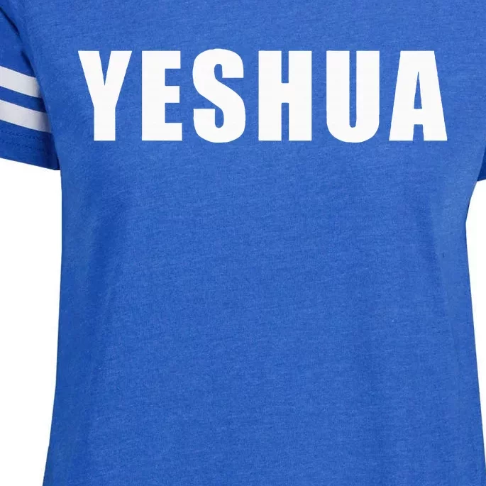 Yeshua Hebrew Name Of Jesus Christian Messianic Jew Enza Ladies Jersey Football T-Shirt