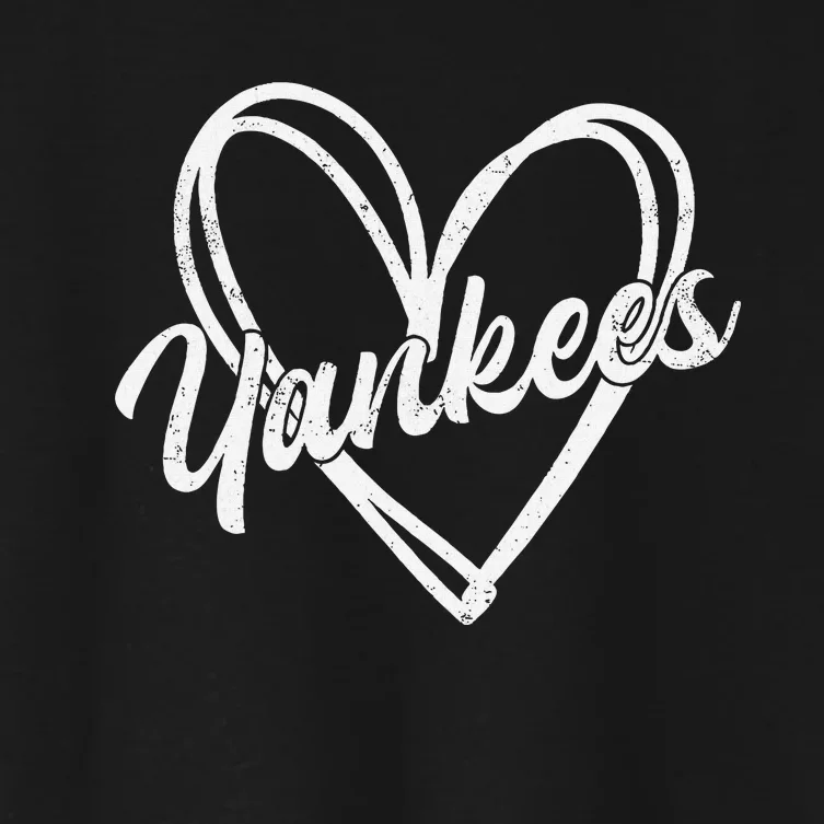 Y.A.N.K.E.E.S Heart New York Baseball Fans Women's Crop Top Tee