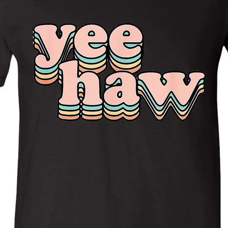 Yeehaw Howdy Space Cow V-Neck T-Shirt