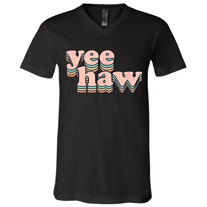 Yeehaw Howdy Space Cow V-Neck T-Shirt