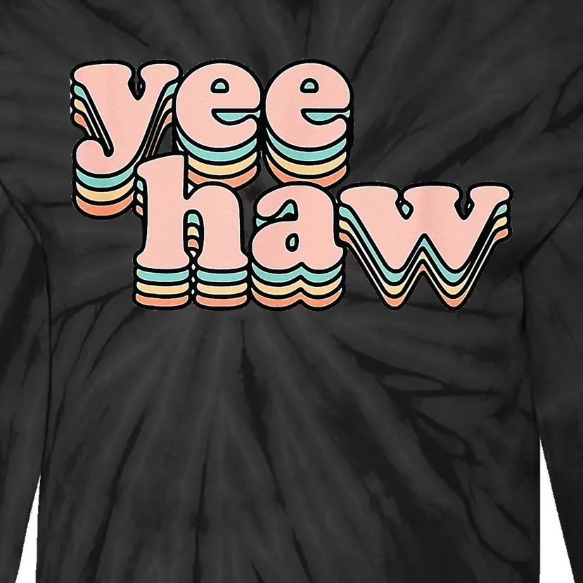 Yeehaw Howdy Space Cow Tie-Dye Long Sleeve Shirt