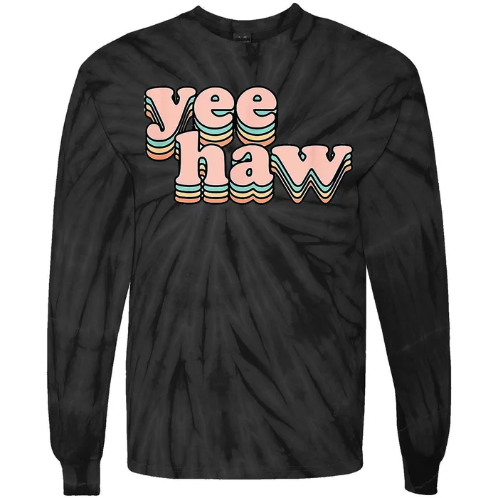 Yeehaw Howdy Space Cow Tie-Dye Long Sleeve Shirt