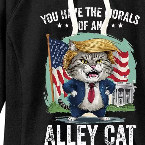 You Have The Morals Of An Alley Cat Funny Biden Joke Women's Fleece Hoodie