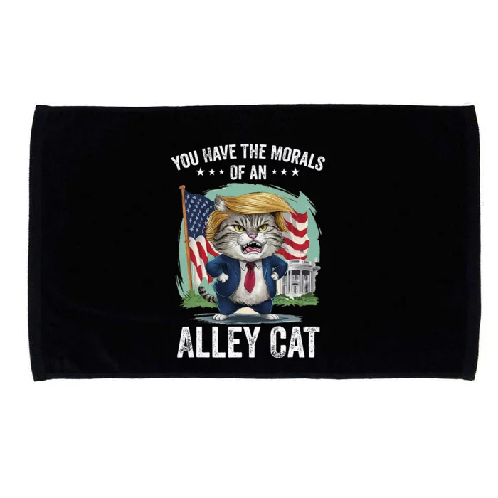 You Have The Morals Of An Alley Cat Funny Biden Joke Microfiber Hand Towel