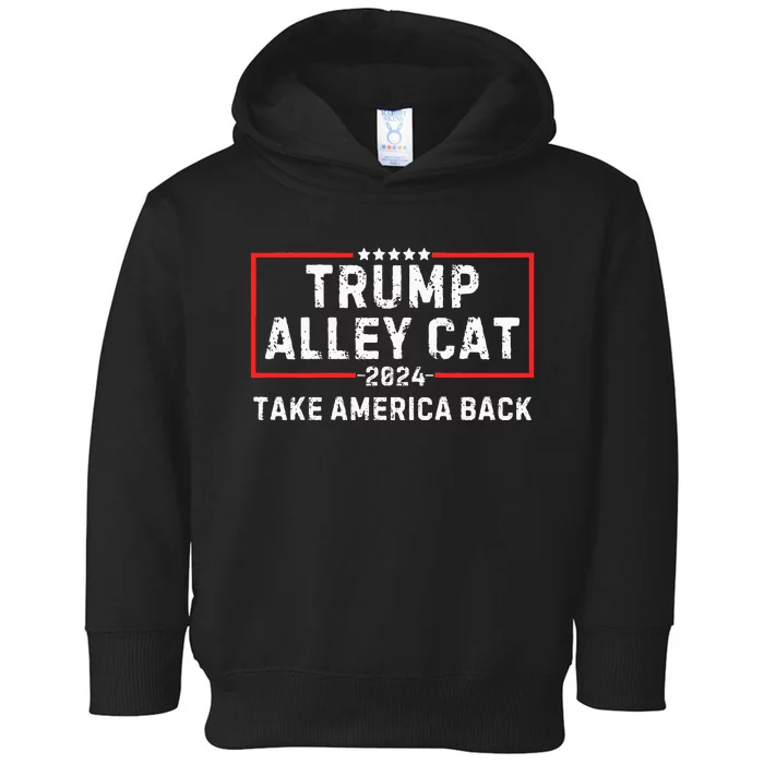 You Have The Morals Of An Alley Cat Vote Pro Trump 2024 Toddler Hoodie