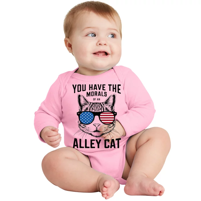 You Have The Morals Of An Alley Cat Funny Joke Baby Long Sleeve Bodysuit