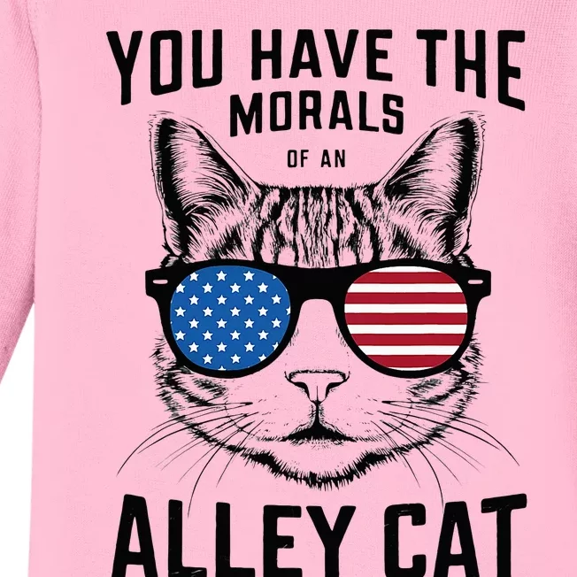 You Have The Morals Of An Alley Cat Funny Joke Baby Long Sleeve Bodysuit