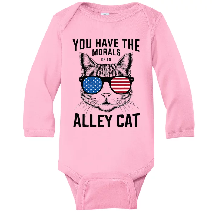 You Have The Morals Of An Alley Cat Funny Joke Baby Long Sleeve Bodysuit