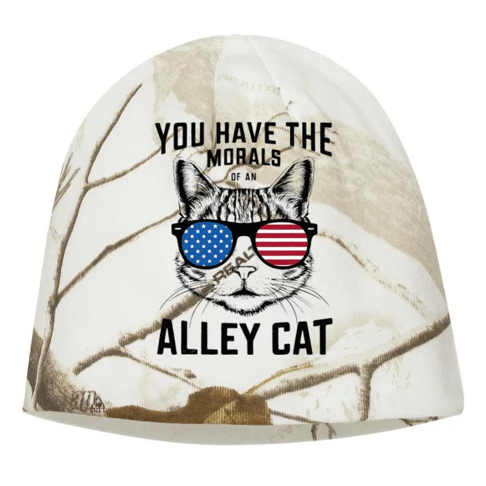 You Have The Morals Of An Alley Cat Funny Joke Kati - Camo Knit Beanie