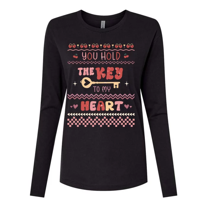 You Hold The Key To My Heart Ugly Sweater Womens Cotton Relaxed Long Sleeve T-Shirt