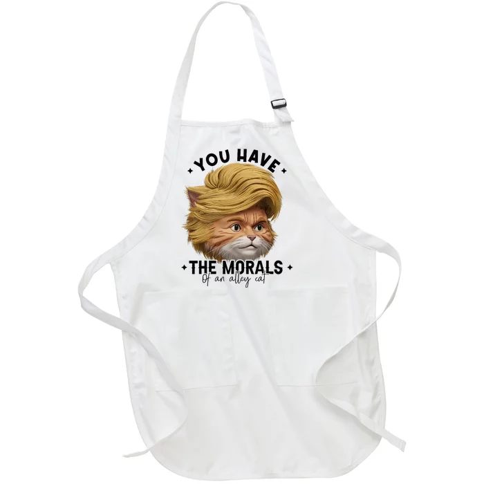 You Have The Morals Of An Alley Cat Joke Meme Full-Length Apron With Pocket