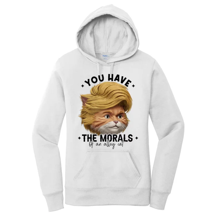 You Have The Morals Of An Alley Cat Joke Meme Funny America Women's Pullover Hoodie