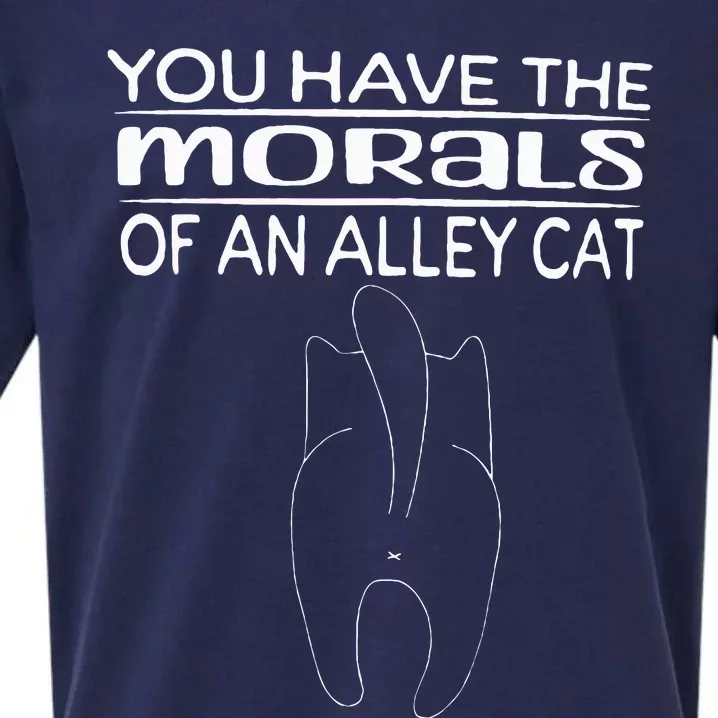 You Have The Morals Of An Alley Cat Saying Joke Fun Sueded Cloud Jersey T-Shirt