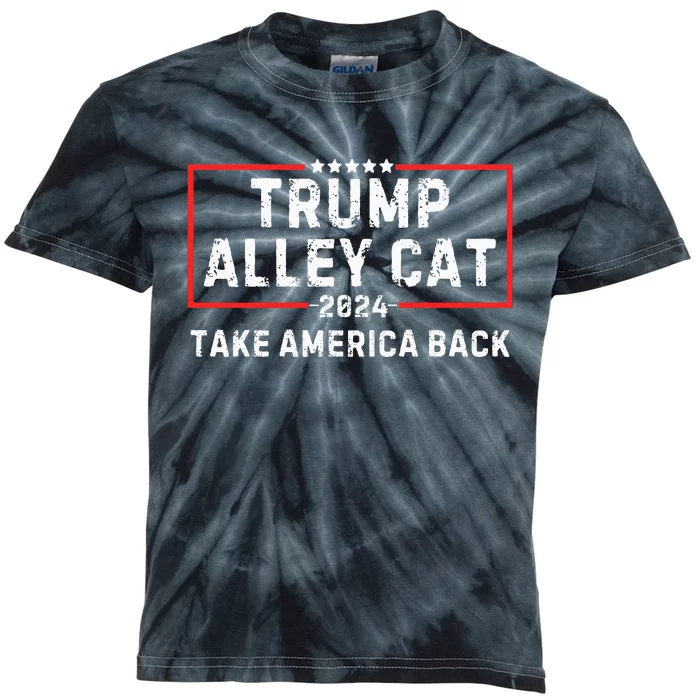 You Have The Morals Of An Alley Cat Vote Pro Trump 2024 Kids Tie-Dye T-Shirt