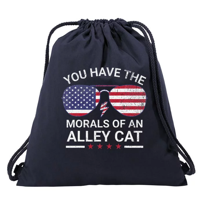 You Have The Morals Of An Alley Cat Funny Joke Drawstring Bag