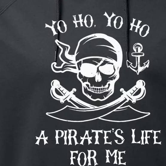 Yo Ho Yo Ho A Pirates Life For Me Spooky Skeleton Pirate Performance Fleece Hoodie