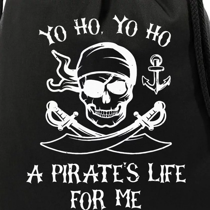 Yo Ho Yo Ho A Pirates Life For Me Spooky Skeleton Pirate Drawstring Bag