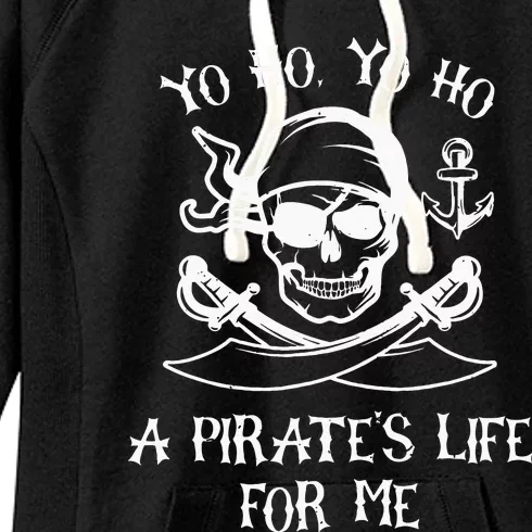 Yo Ho Yo Ho A Pirates Life For Me Spooky Skeleton Pirate Women's Fleece Hoodie