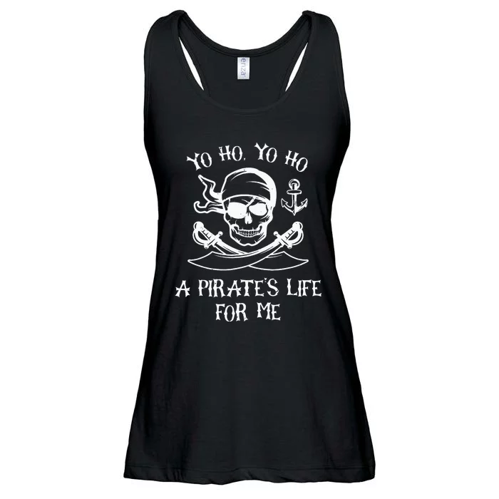 Yo Ho Yo Ho A Pirates Life For Me Spooky Skeleton Pirate Ladies Essential Flowy Tank