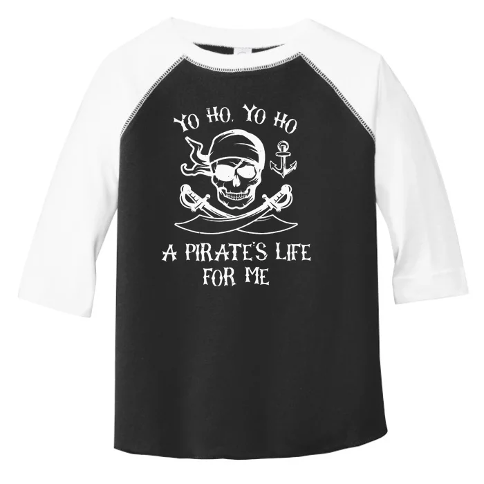 Yo Ho Yo Ho A Pirates Life For Me Spooky Skeleton Pirate Toddler Fine Jersey T-Shirt