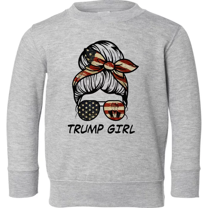 Yes IM A Trump Girl Get Over It Trump 2024 Election Toddler Sweatshirt